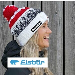 EISBAR striped pompom hat,  S/M    GD1168